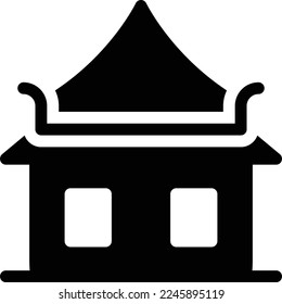 ilustración del vector de casa en un fondo transparente. Símbolos de calidad superior. Iconos vectoriales de glifos para diseño de conceptos y gráficos. 
