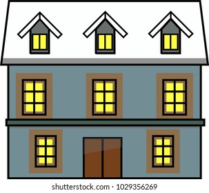 home vector illustration . snow home 
