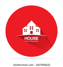 Home vector image to be used in web applications, mobile applications and print media. Abstract house logo design template. Colorful sign. Universal vector icon