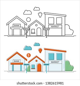 Home Vector Image [cool and hot] isolated on white background.