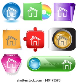 Home. Vector internet buttons.