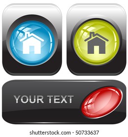 Home. Vector internet buttons.