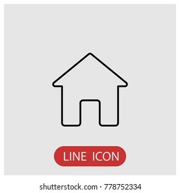 Home vector line icon.