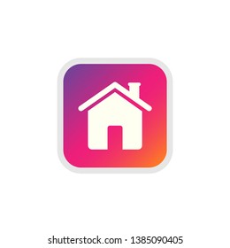 Home Vector Line Icon. House Symbol with Gradient color. Home icon white isolated background