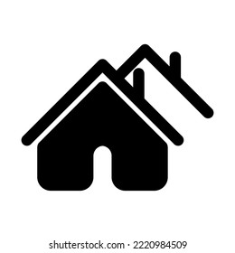 Startseite Vector Line Symbol. Vektorgrafik-Symbol im Haus. Houses Vektor Web-Symbole Set. Papieraufkleber. Rasterversion, Vektordatei auch in der Galerie verfügbar