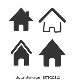 Home vector line icon set on white background.