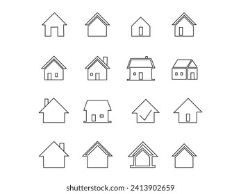 Home Vector line icon set.