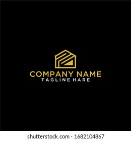 Home vector logo template for real estate company. Illustration of roof. Design element. Creative idea for logotype