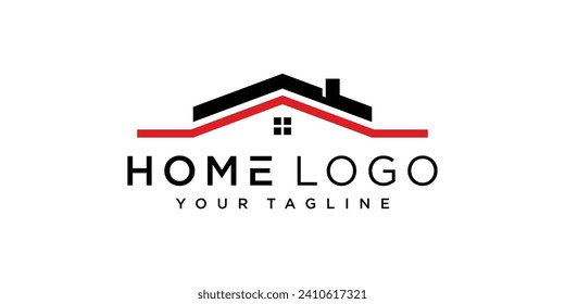 Home vector logo template for real estate company. Illustration of roof. Design element.