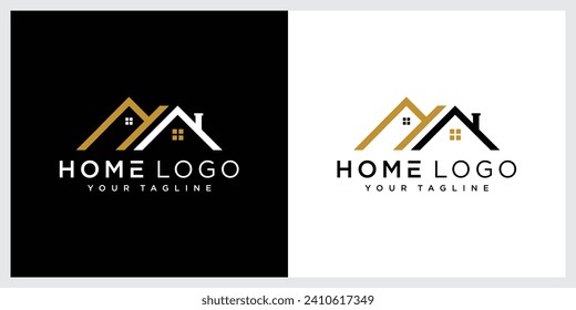 Plantilla de logotipo del vector del hogar para la empresa inmobiliaria. Ilustración del techo. Elemento de diseño.