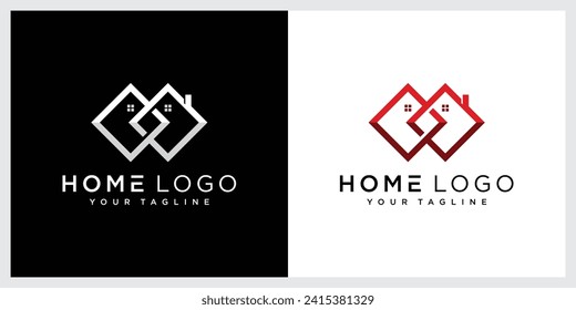 Home vector logo template for real estate company. Illustration of roof. Design element.