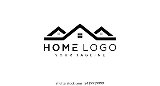 Plantilla de logotipo del vector del hogar para la empresa inmobiliaria. Ilustración del techo. Elemento de diseño.