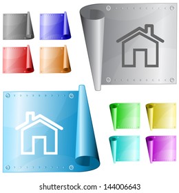Home. Vector metal surface.