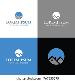 Home vector mountain desain logo illustration concept