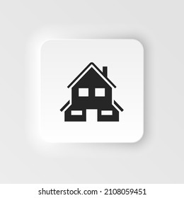 Startseite Vektorgrafik-Symbol im pneumorphischen Stil. Symbol im pneumorphischen Stil des Hauses. Estate neumorphic style icon. Minimalistischer Stil. Vektorzuhause. Hausvektor
