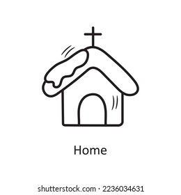 Home vector outline Icon Design illustration. Christmas Symbol on White background EPS 10 File