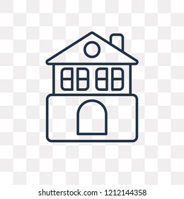 Home vector outline icon isolated on transparent background, high quality linear Home transparency concept can be used web and mobile