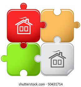 Home. Vector puzzle.