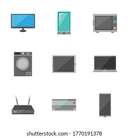 Home vector smart device flat icon set, 64x64 Pixel perfect icon, editable icon for web design and application on white isolated background