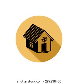 Home vector symbol, estate agency theme, can be used in advertising and web design. Property simple icon isolated on white.