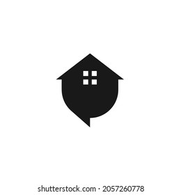 Home Vector Templates, with Sound Bubble Concept, Real Estate Industry