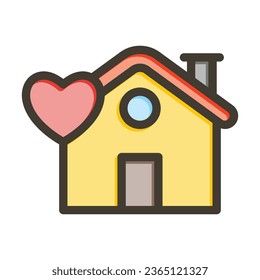 Home Vector Thick Line Filled Colors Icon For Personal And Commercial Use.
