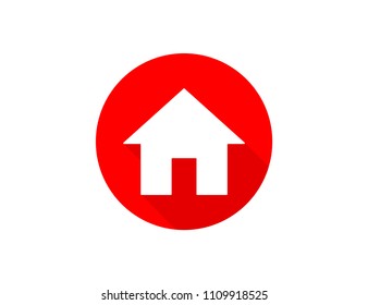 Home vector web icon isolated on white background, top view