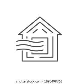 Home ventilation color line icon. Sign for web page, mobile app, button, logo. Editable stroke.