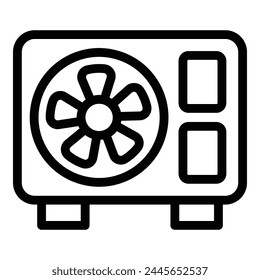 Home ventilation conditioner icon outline vector. Fresh air conditioning. Smart purifying appliance