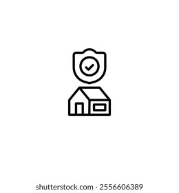 home verification outline icon and illustration
