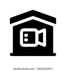 home video call icon. vector glyph icon for your website, mobile, presentation, and logo design.