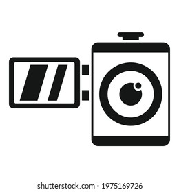 Home video camera icon. Simple illustration of home video camera vector icon for web design isolated on white background