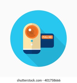 Home Video icon , Vector flat long shadow design.