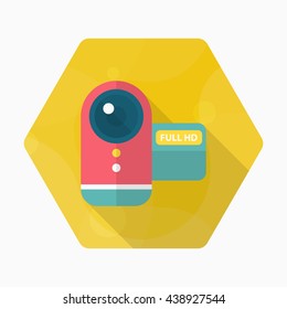 Home Video icon , Vector flat long shadow design.