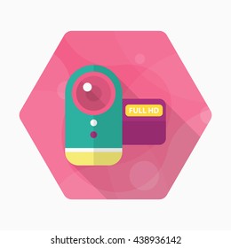 Home Video icon , Vector flat long shadow design.