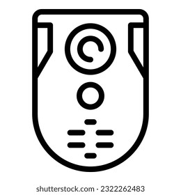 vector de contorno de icono de intercomunicación de vídeo en casa. Sistema de puertas. Cámara Bell