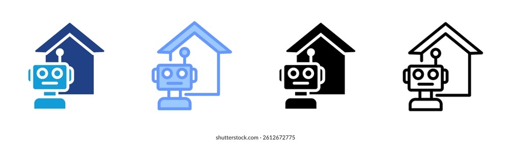 Home Virtual Assistant icon set multiple style collection