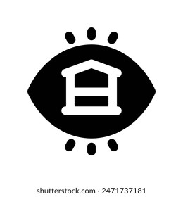 home vision icon. vector glyph icon for your website, mobile, presentation, and logo design.