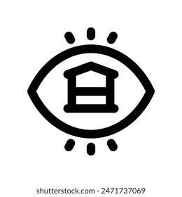 home vision icon. vector line icon for your website, mobile, presentation, and logo design.