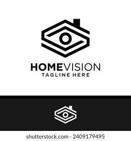 Diseño del logotipo de Home Vision. Sencillo y moderno. Ilustración del vector