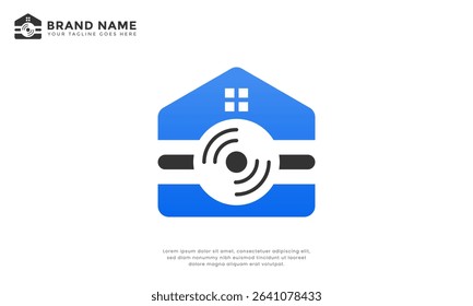 Home vynil disc record logo