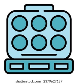 Home waffle maker icon outline vector. Belgian machine. Baking appliance color flat