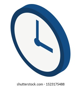 Home wall clock icon. Isometric of home wall clock vector icon for web design isolated on white background