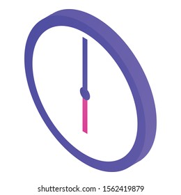 Home wall clock icon. Isometric of home wall clock vector icon for web design isolated on white background