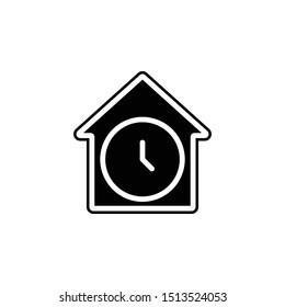 Home, wall, clock icon. Simple glyph, flat vector of time icons for ui and ux, website or mobile application