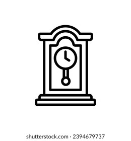 Ilustración de vectores de contorno de reloj de pared residencial