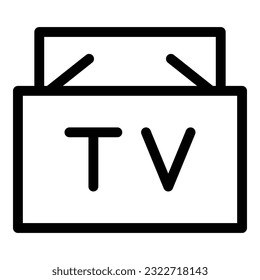 Home wall tv icon outline vector. Display bracket. Monitor control