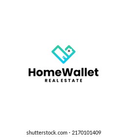 home and wallet logo, icon and vector