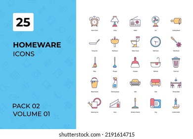 Colección de iconos de Home ware. Set contiene Iconos como apartamento, caja, cartón y más