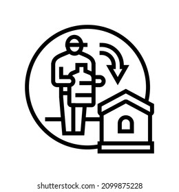 home water delivering line icon vector. home water delivering sign. isolated contour symbol black illustration